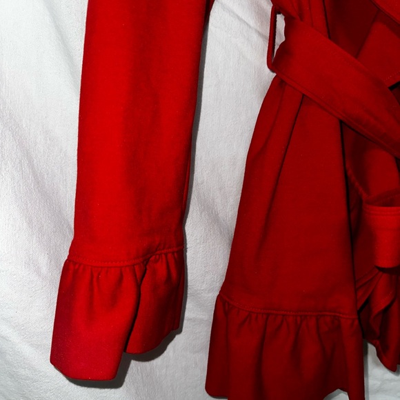 LIKE NEW - INC Red Ruffle Coat - M - Picture 4 of 6
